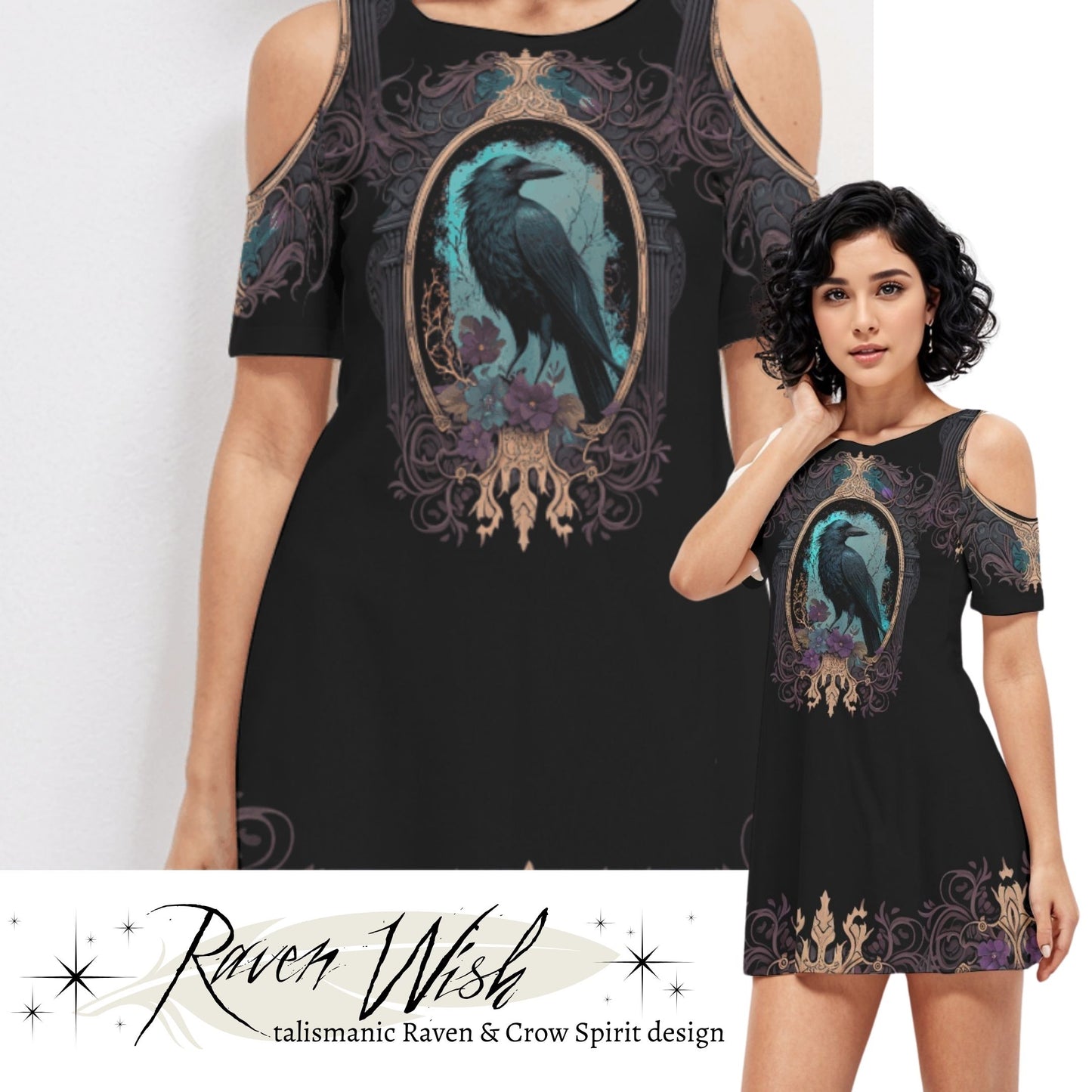 Blue Gothic Raven Sundress