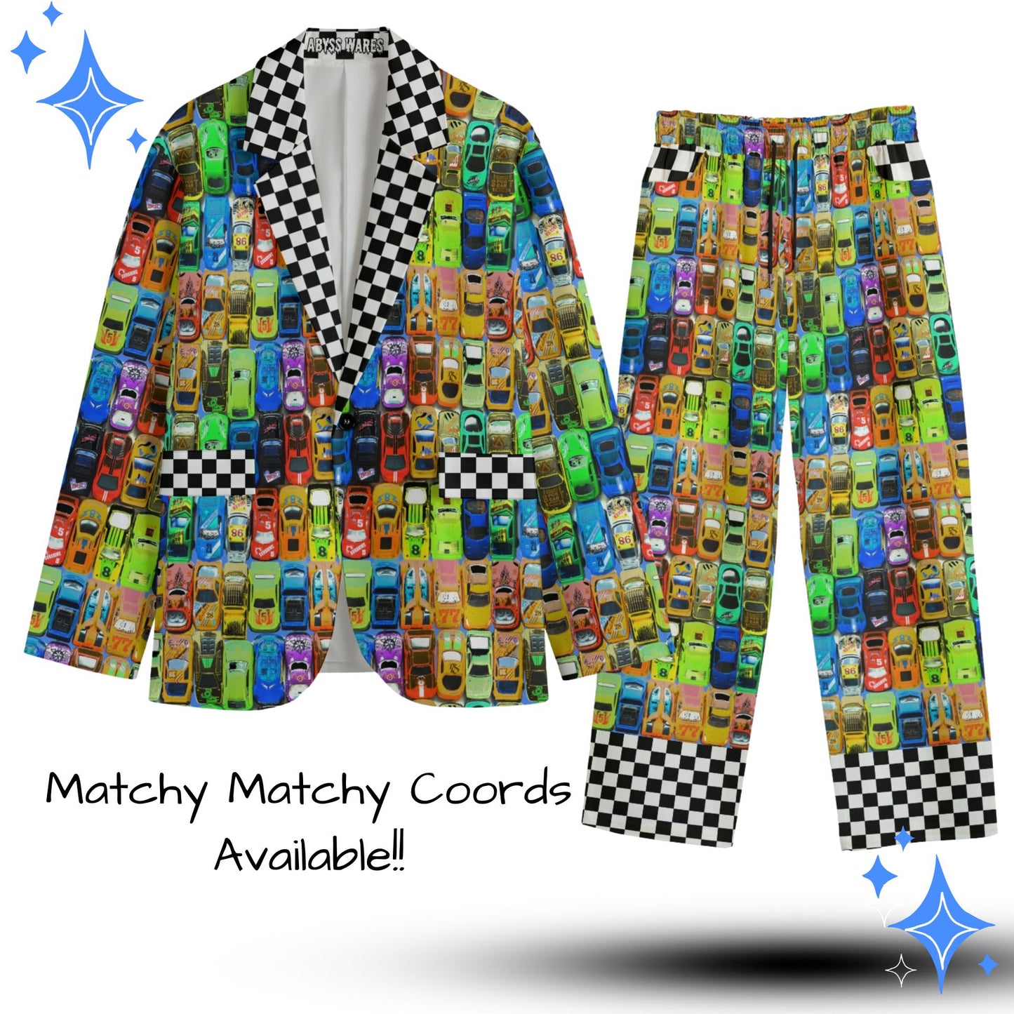 Car-nival Race Car Derby Clown Suit Coat