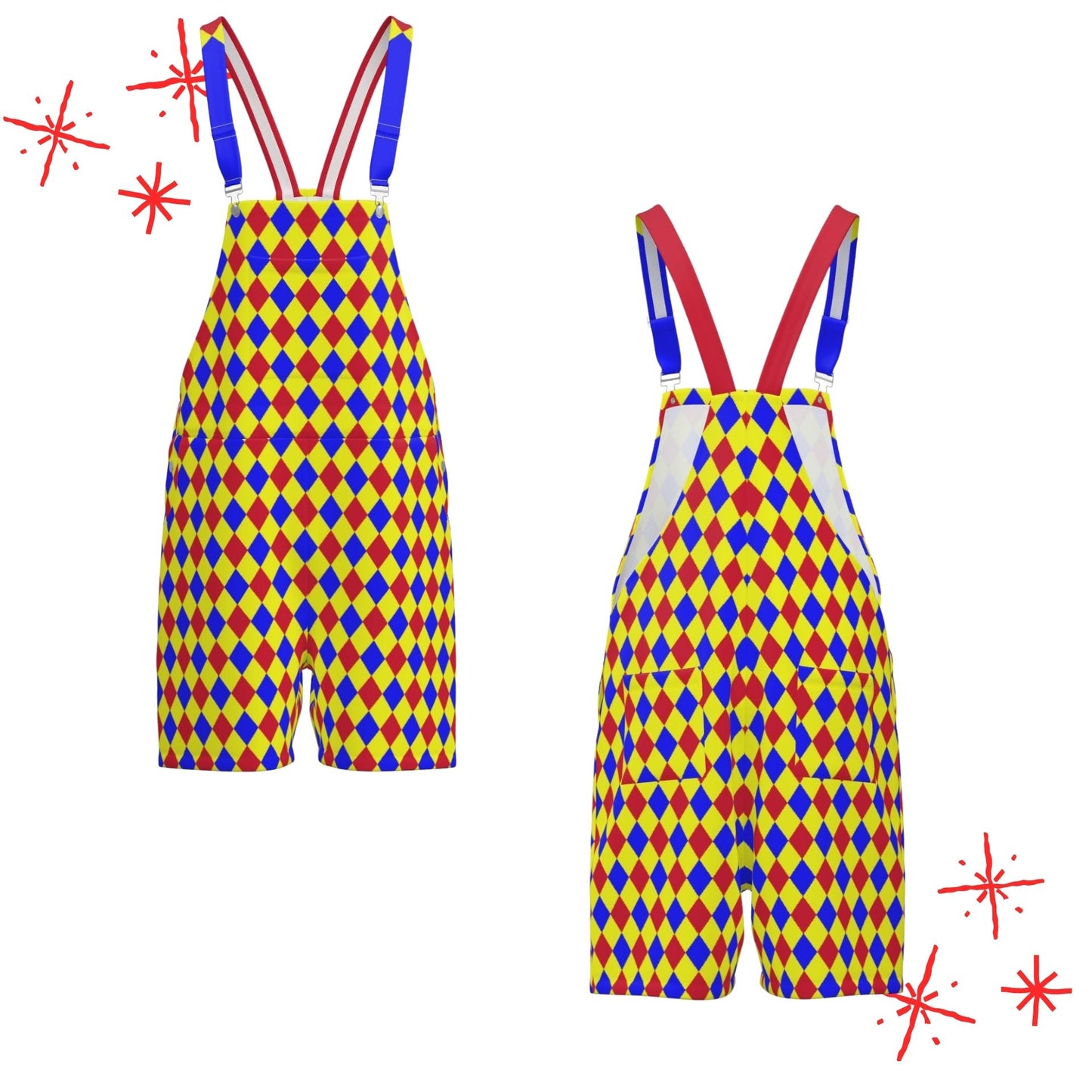 Carnival Chaos shortie overalls