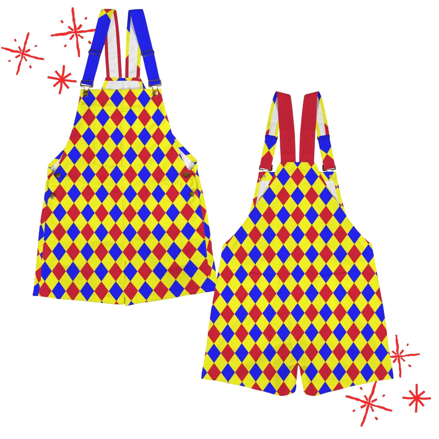 Karneval Chaos kurze Latzhose