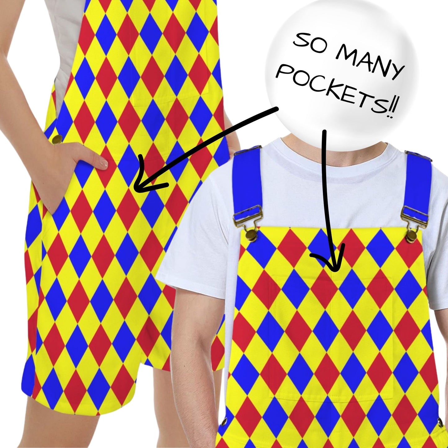 Karneval Chaos kurze Latzhose