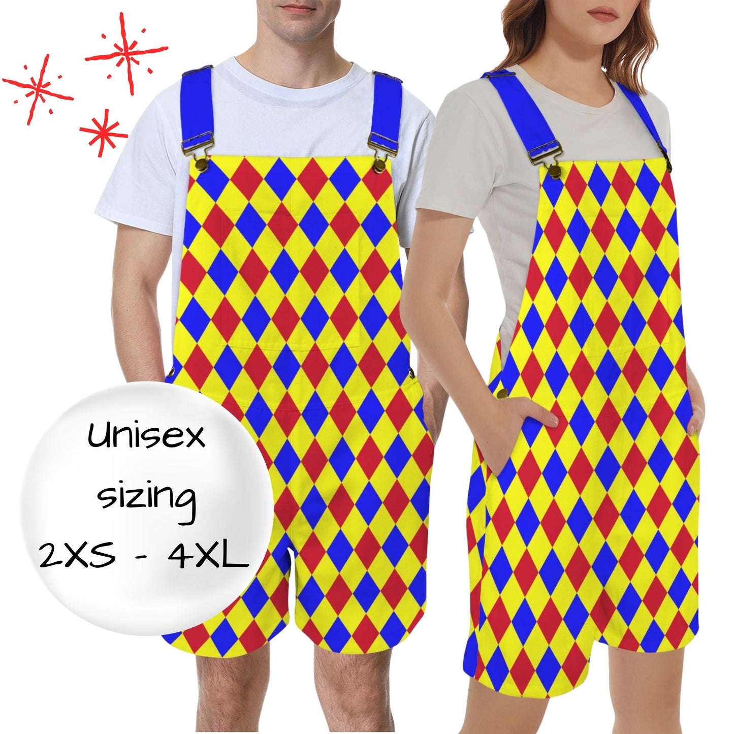 Karneval Chaos kurze Latzhose