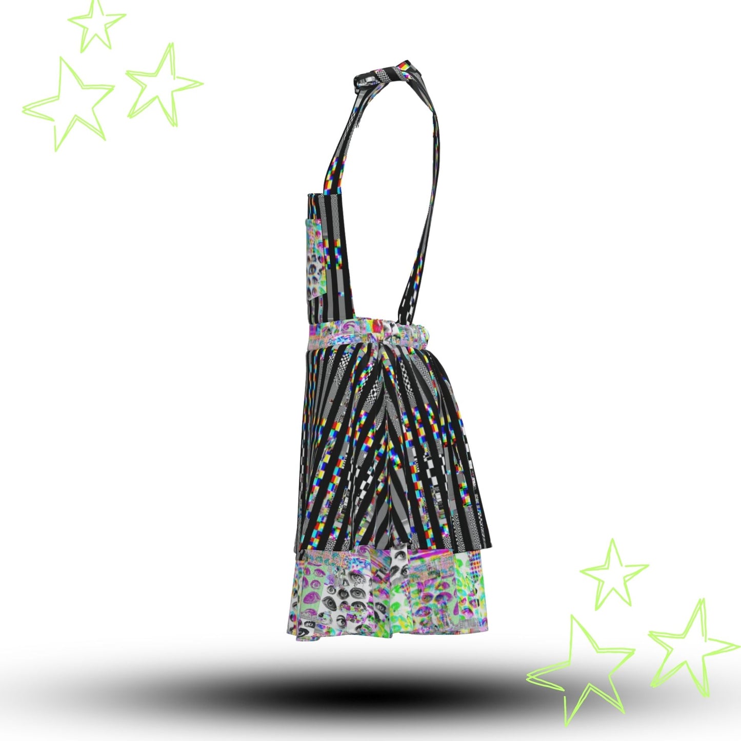 Chaos Glitch Eyes Apron Dress
