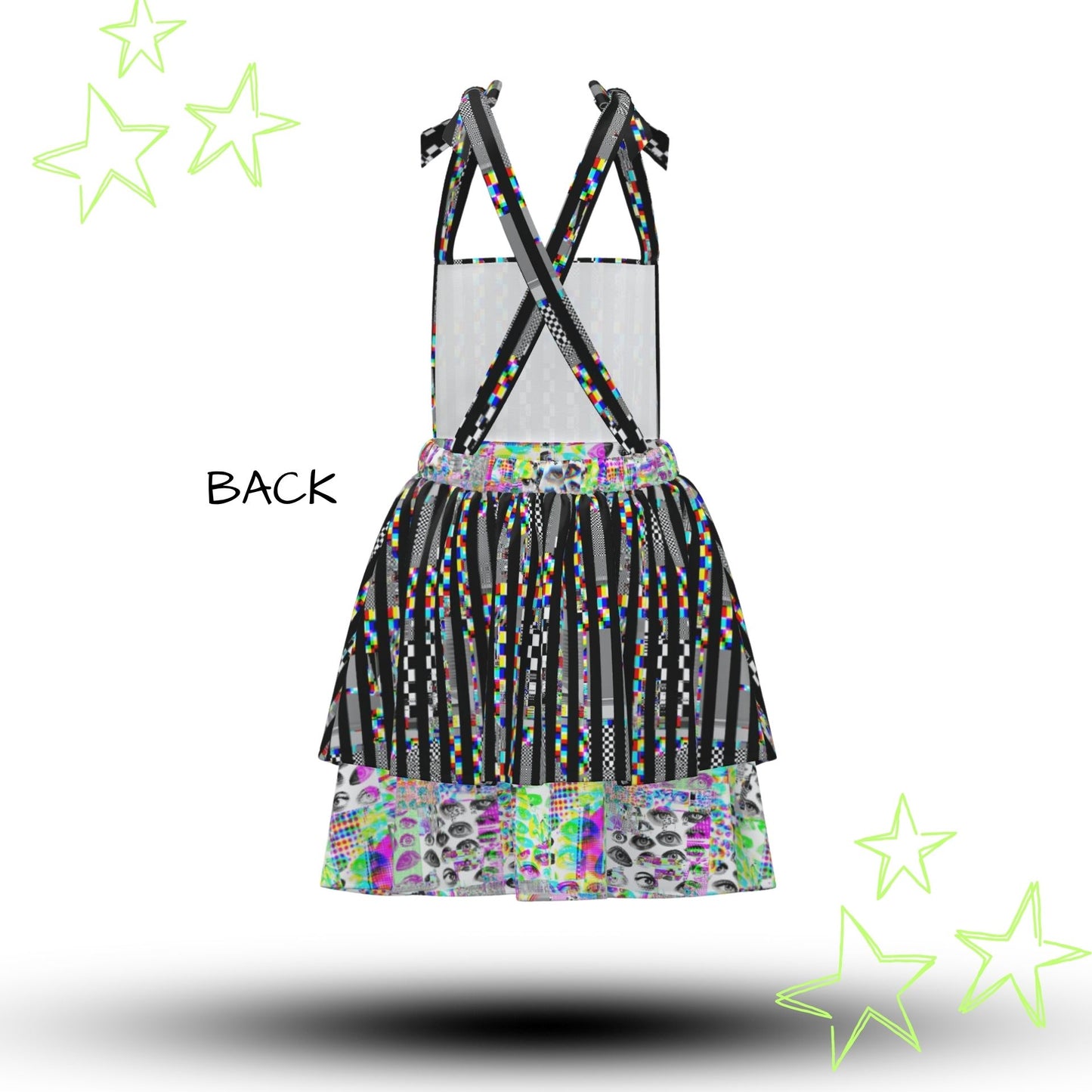 Chaos Glitch Eyes Apron Dress