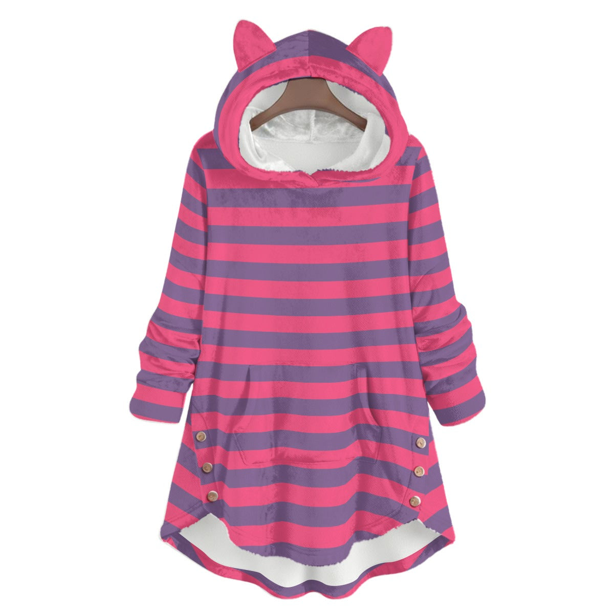 Cheshire Cat Ear Plush Hoodie Pullover