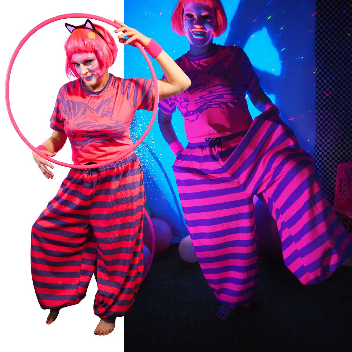 Pantalones abullonados de gato de Cheshire