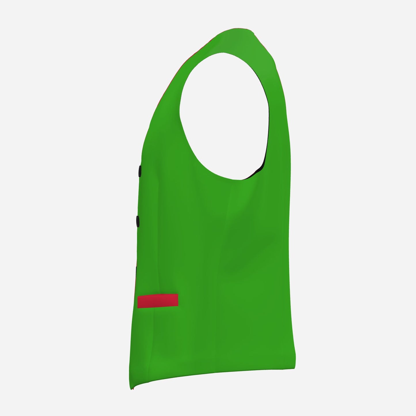 Christmas Colorblock Jester Mens Vest Red Green Waistcoat left side green