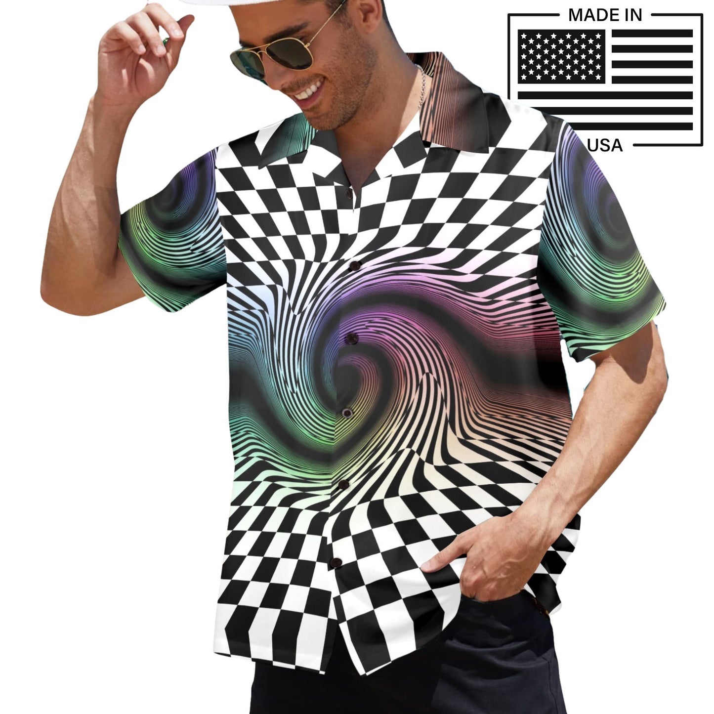 Chromatrip Check Button Up