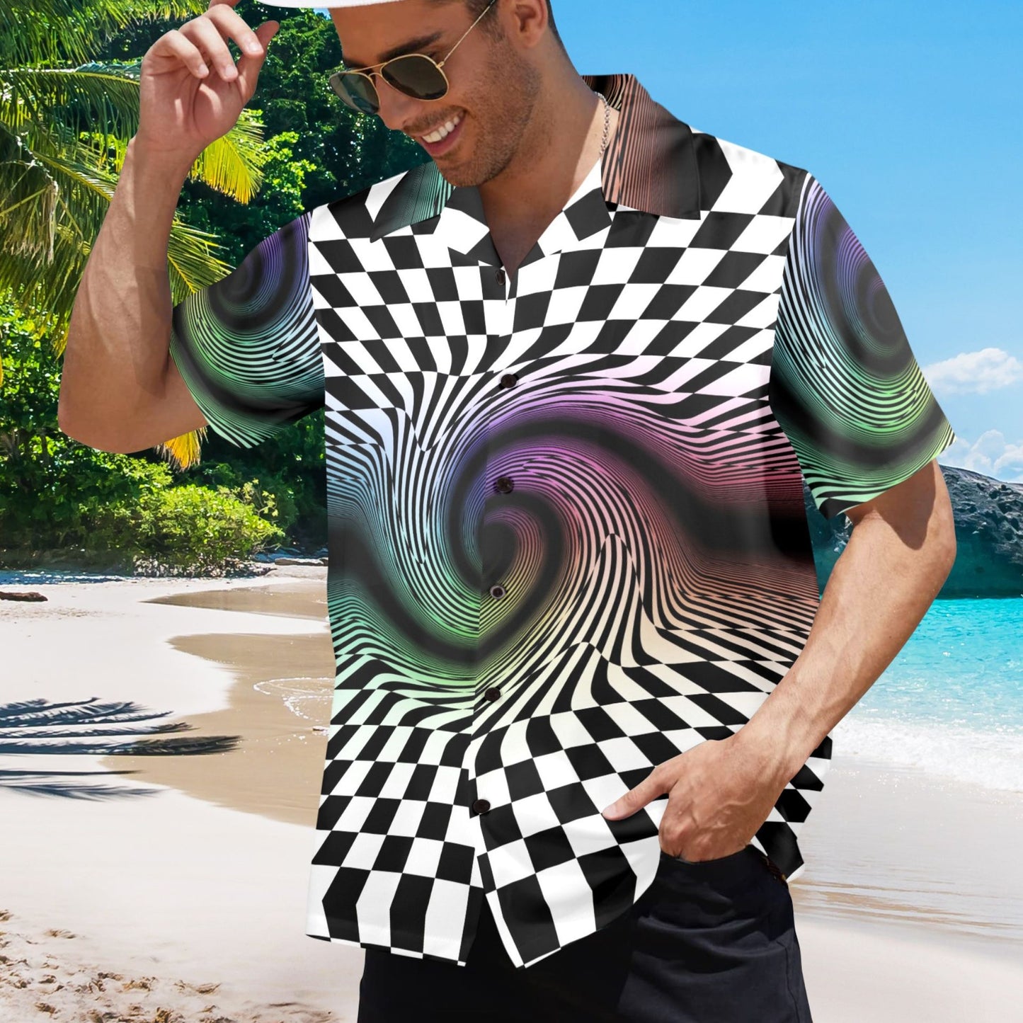 Chromatrip Check Button Up