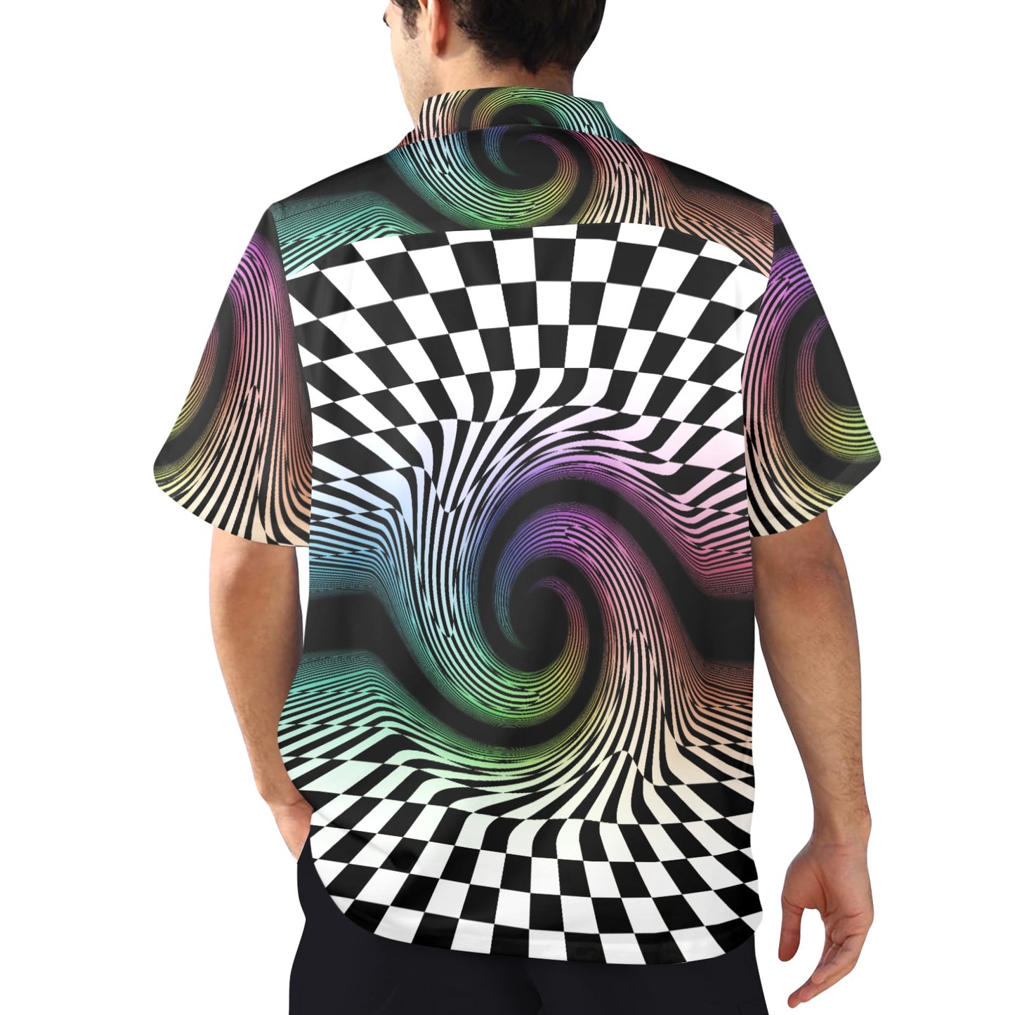 Chromatrip Button Up Mens Bowling Shirt