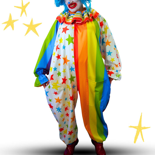 Circus Coveralls Party Poobah Pro Clown Suit w Pockets