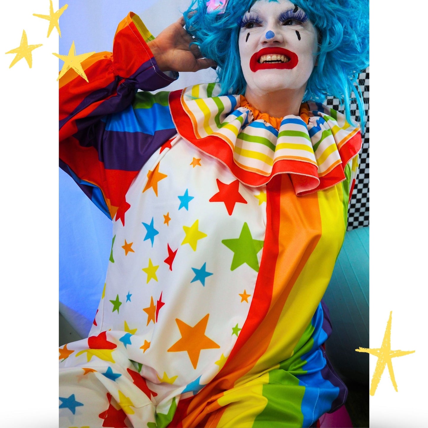 Circus Coveralls Party Poobah Pro Clown Suit w Pockets