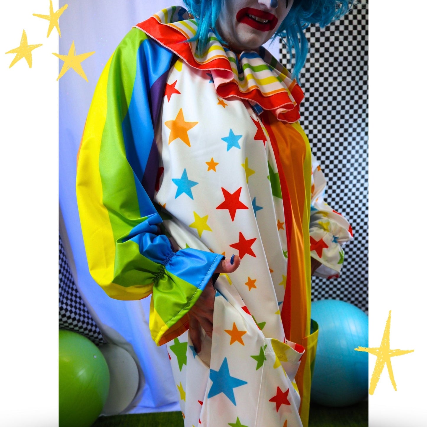 Circus Coveralls Party Poobah Pro Clown Suit w Pockets
