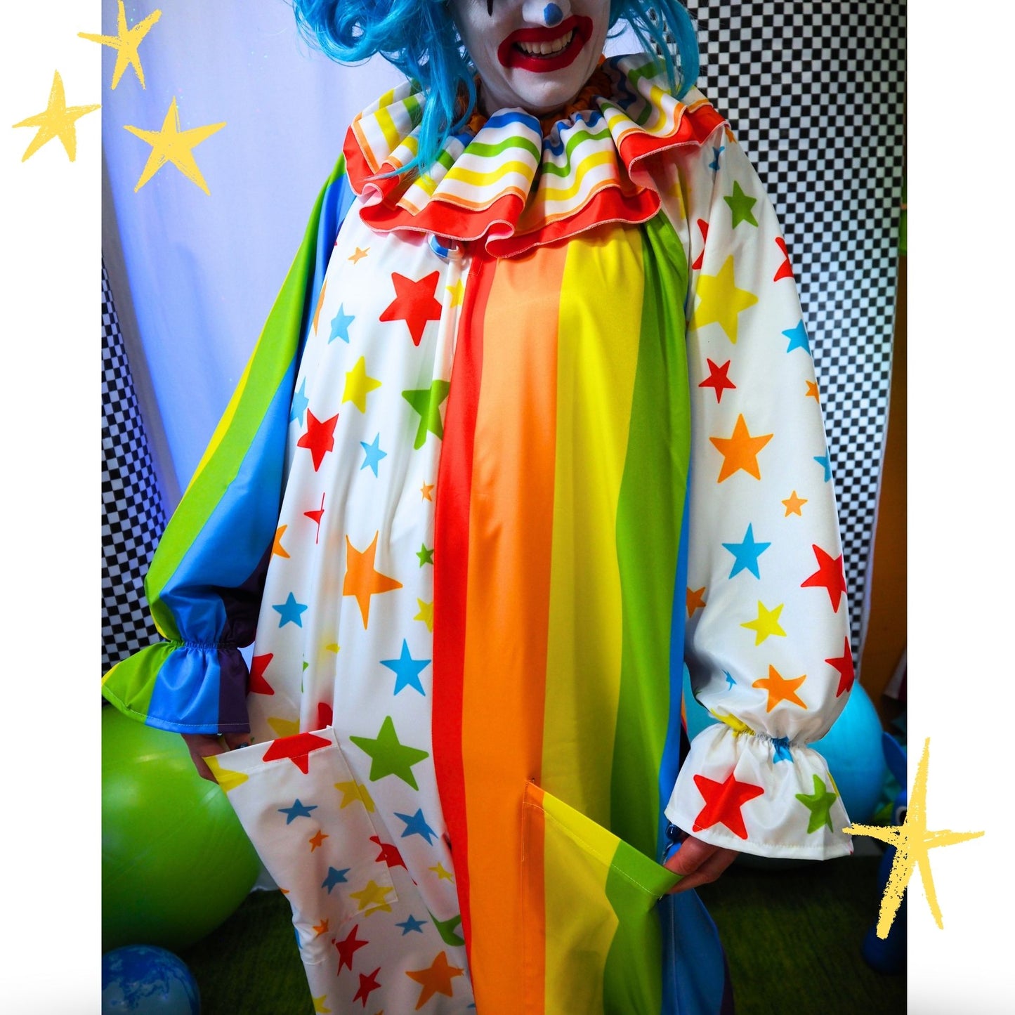 Circus Coveralls Party Poobah Pro Clown Suit w Pockets