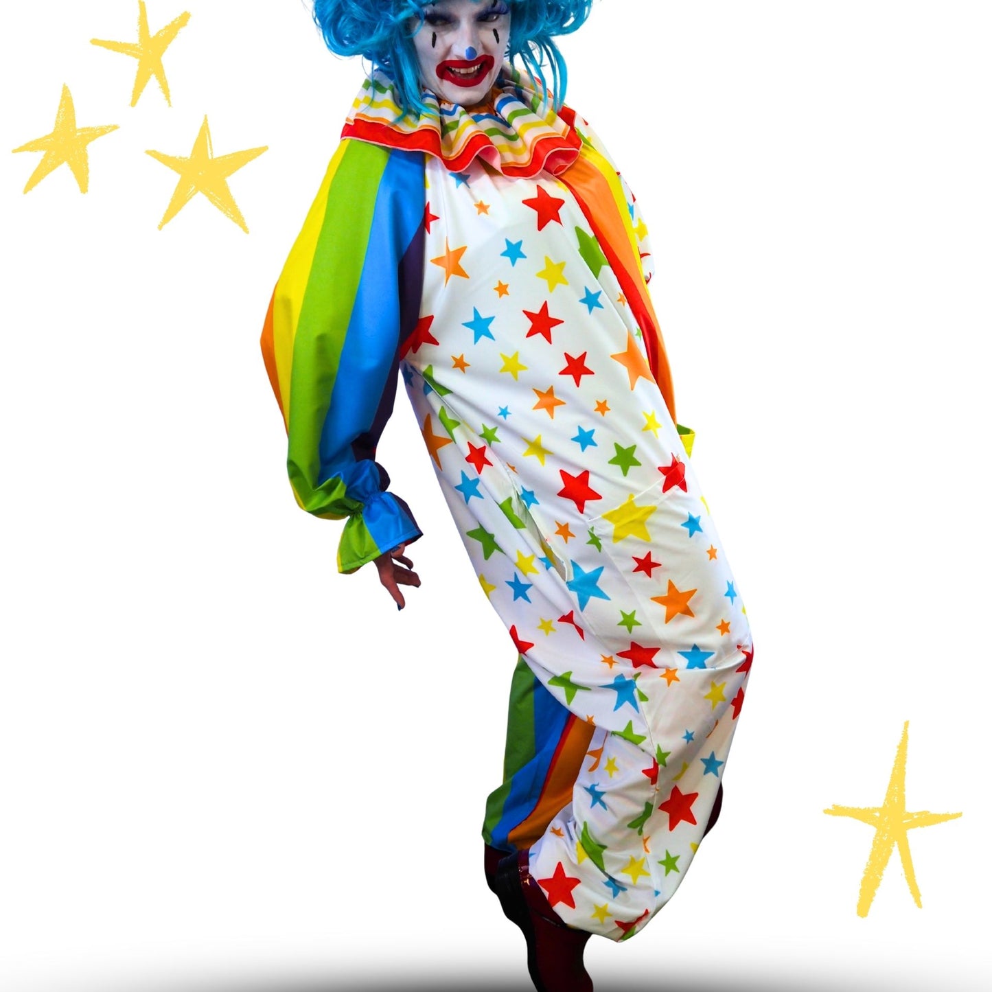 Circus Coveralls Party Poobah Pro Clown Suit w Pockets