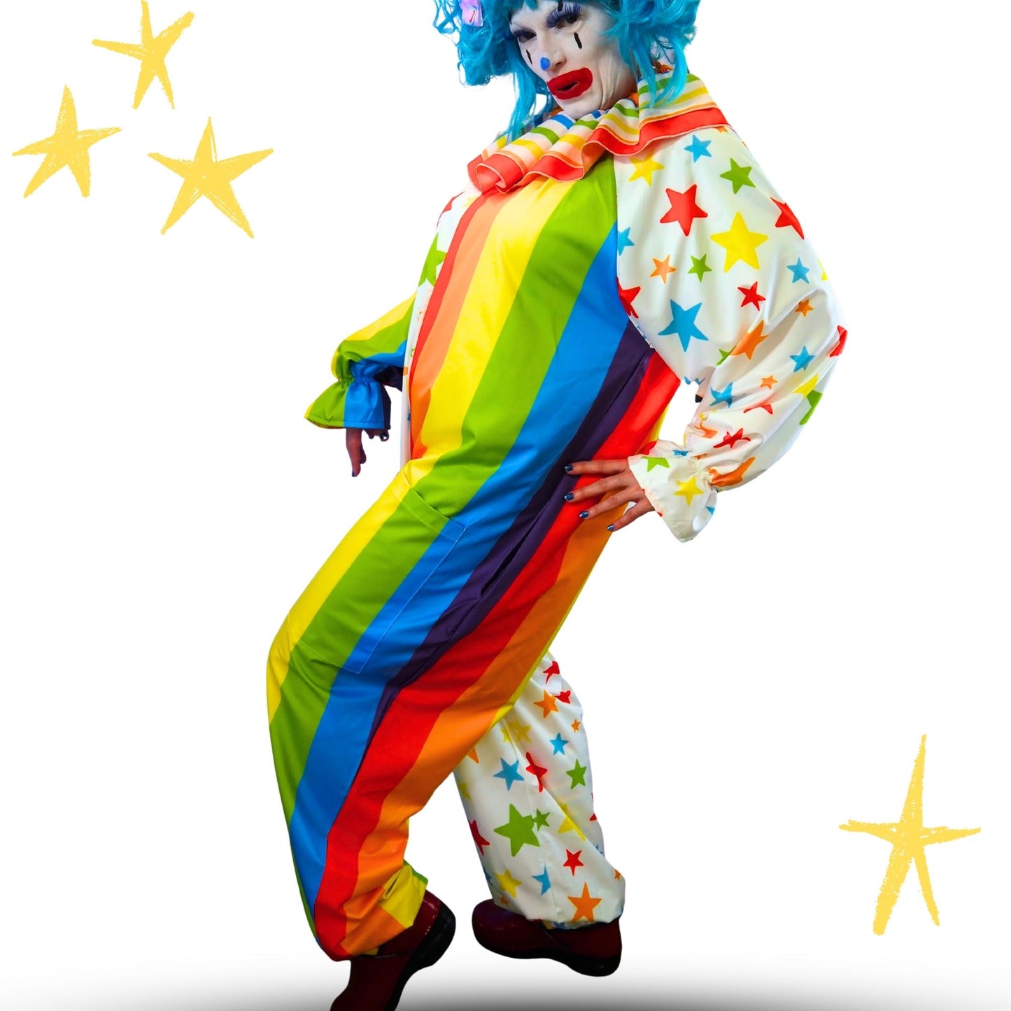 Circus Coveralls Party Poobah Pro Clown Suit w Pockets