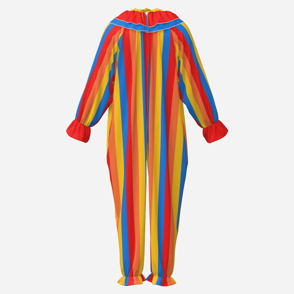 Circus Coveralls Jolly Stripe Red Yellow Blue Orange Pro Clown Suit Costume Set