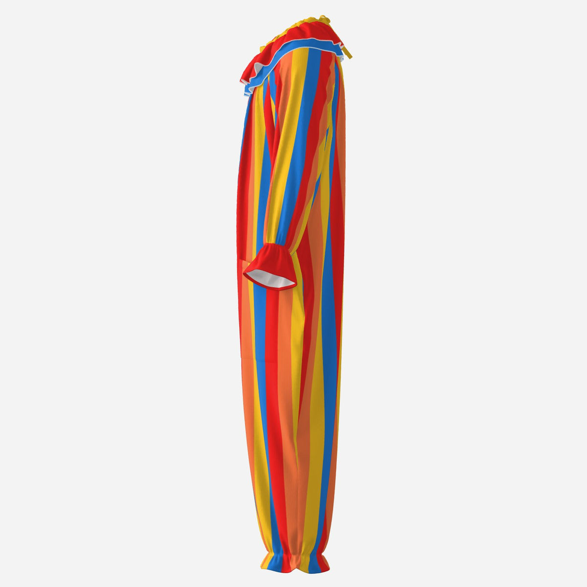 Circus Coveralls Jolly Stripe Red Yellow Blue Orange Pro Clown Suit Costume Set