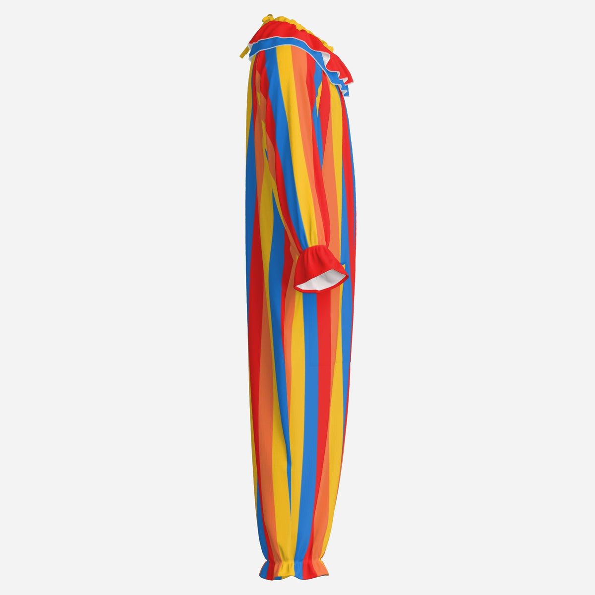 Circus Coveralls Jolly Stripe Red Yellow Blue Orange Pro Clown Suit Costume Set
