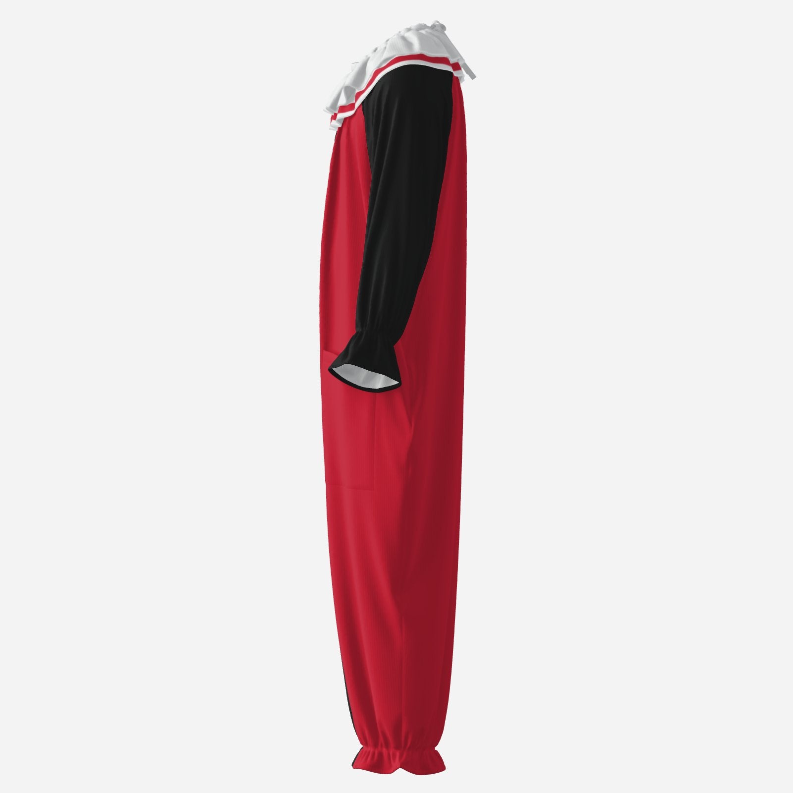 Circus Coveralls Red Black Colorblock Clown Suit