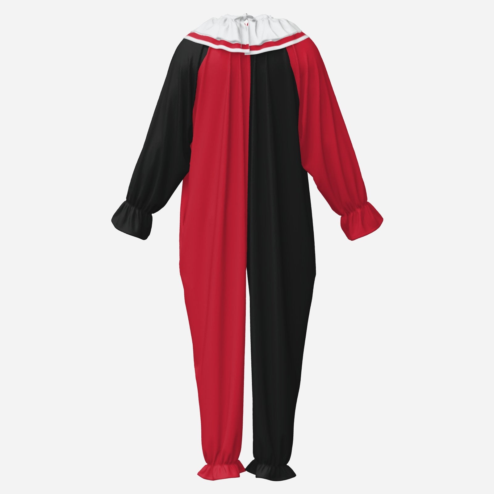 Circus Coveralls Red Black Colorblock Clown Suit