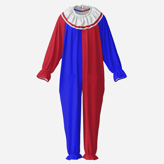 Circus Coveralls Red Blue Colorblock Clown Suit