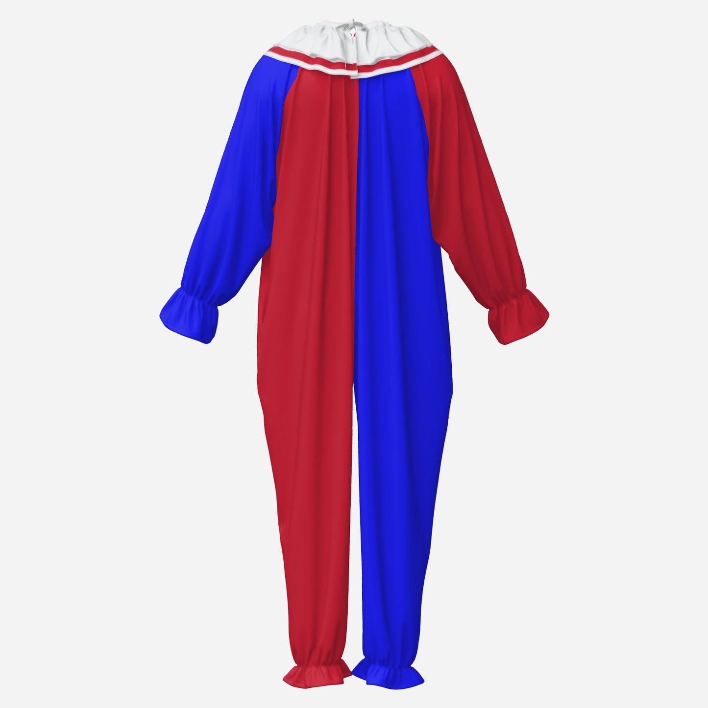 Circus Coveralls Red Blue Colorblock Clown Suit