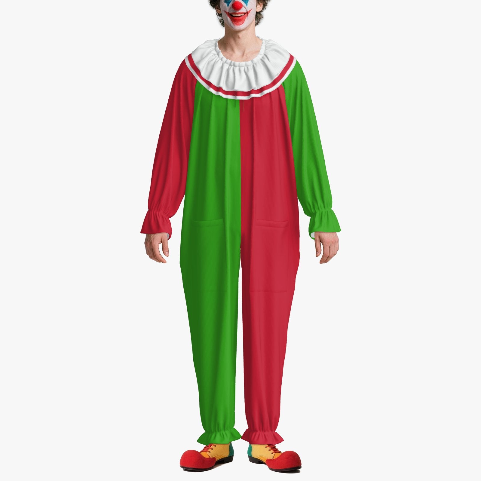 Circus Coveralls Red Green Christmas Clown Suit
