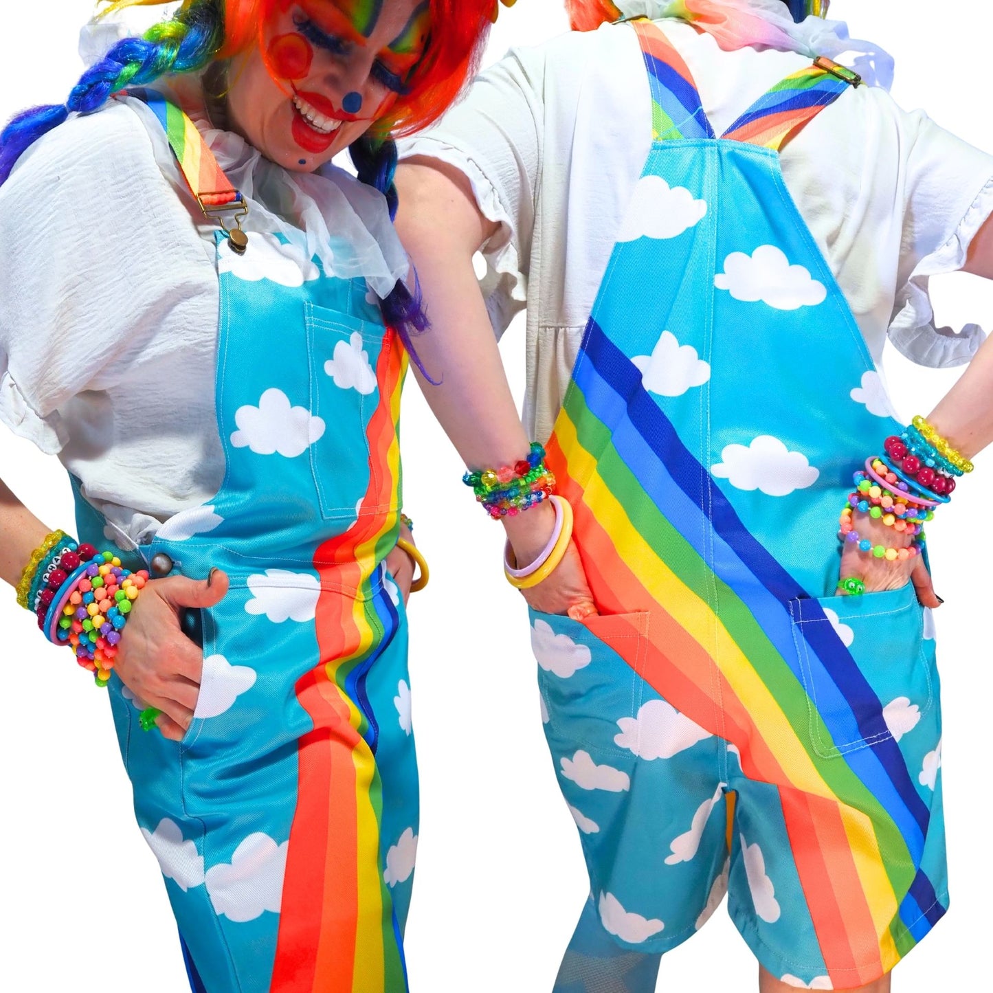 Clouds n Rainbows Shortie Overalls