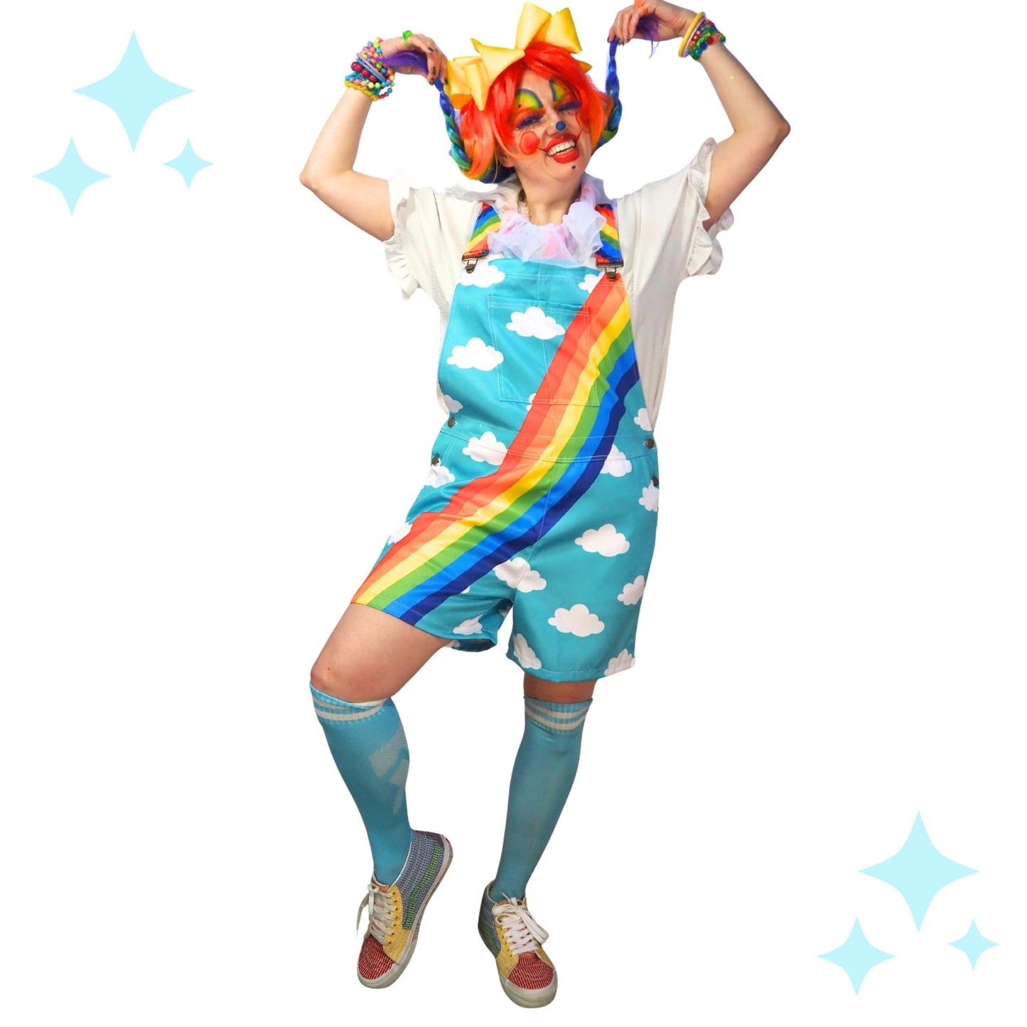 Clouds n Rainbows Shortie Overalls