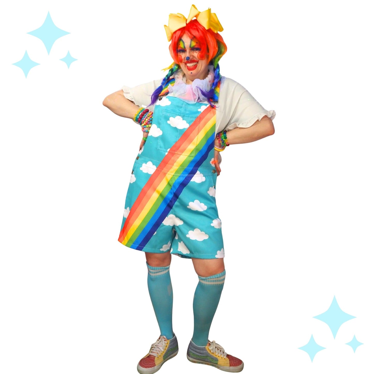 Clouds n Rainbows Shortie Overalls