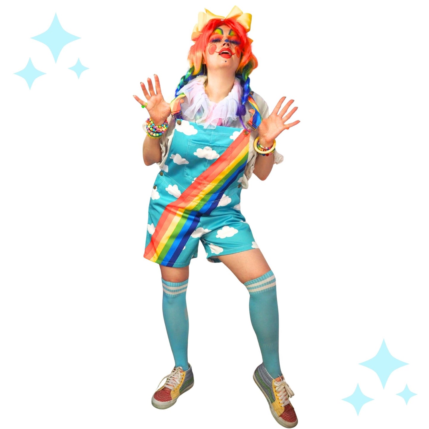 Clouds n Rainbows Shortie Overalls