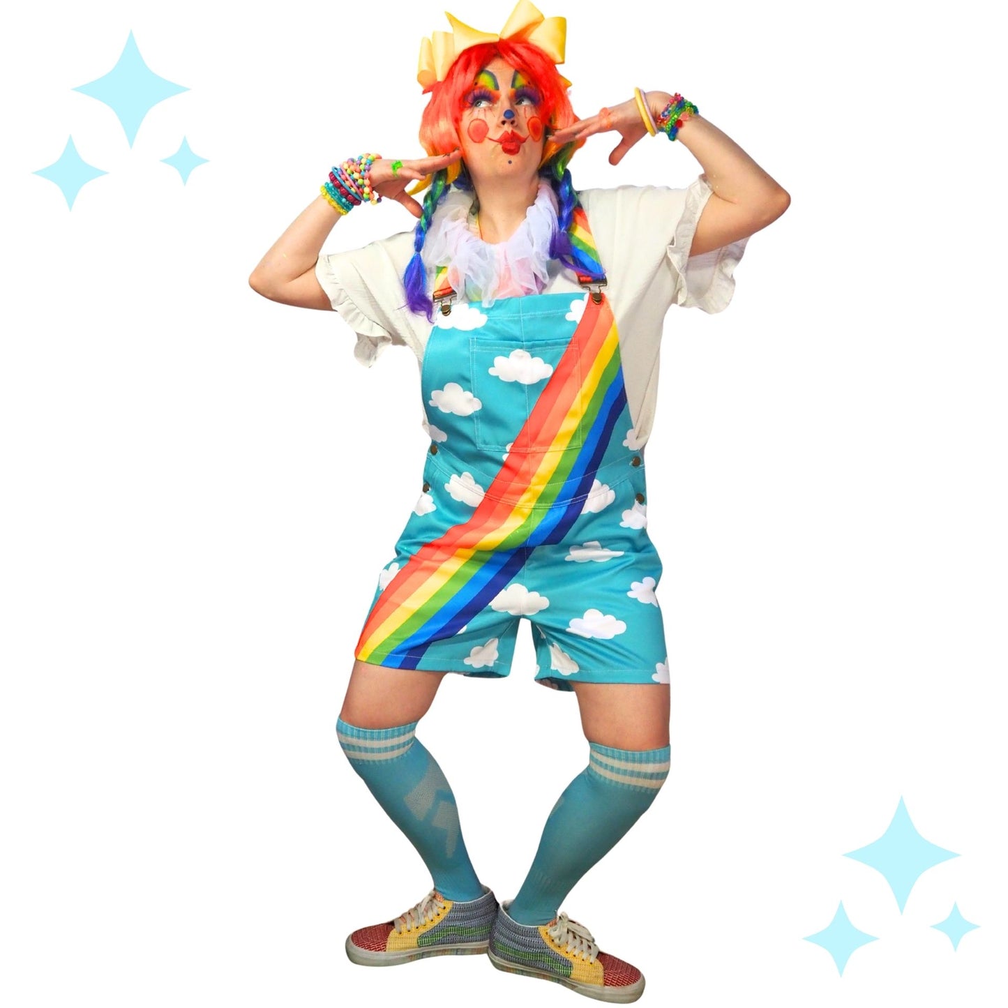 Clouds n Rainbows Shortie Overalls