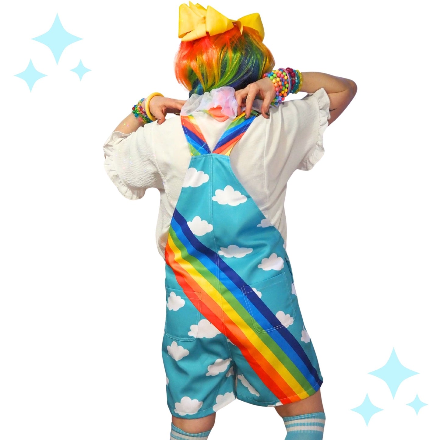 Clouds n Rainbows Shortie Overalls