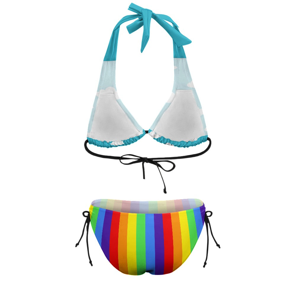 Clouds n Rainbows Plus Size String Bikini Set