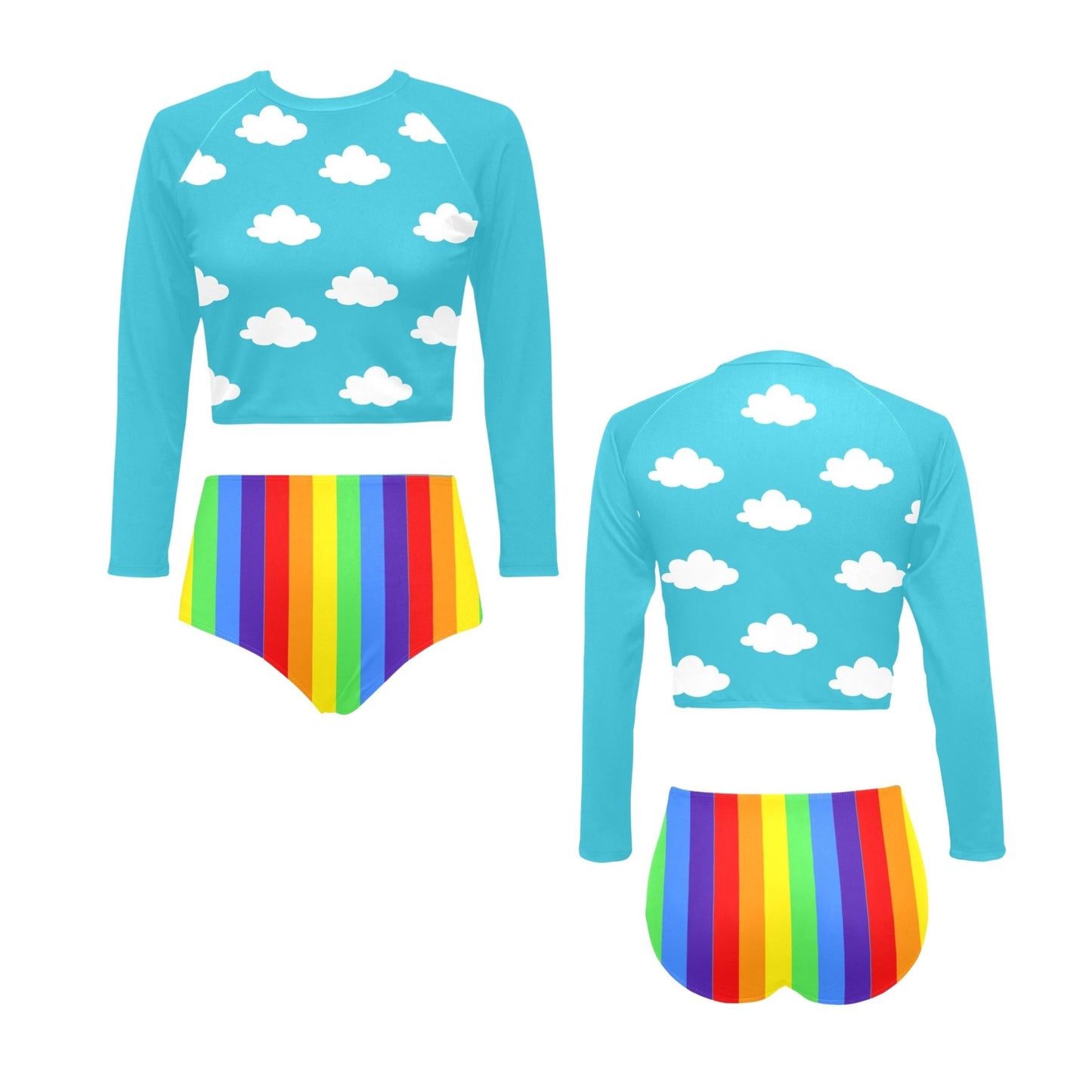 Clouds n Rainbows Long Sleeve Bikini