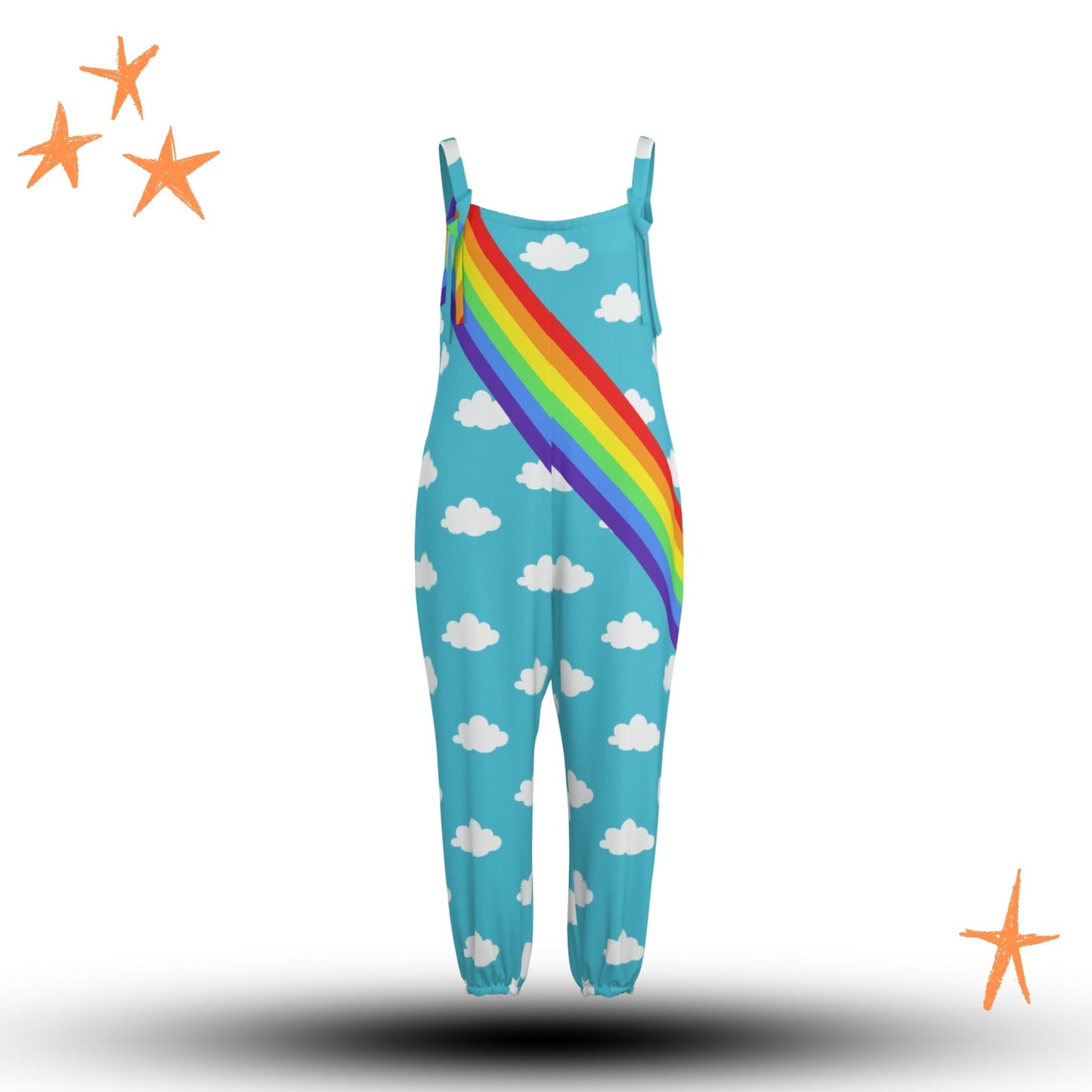 Clouds n Rainbows Sleeveless Clown Suit