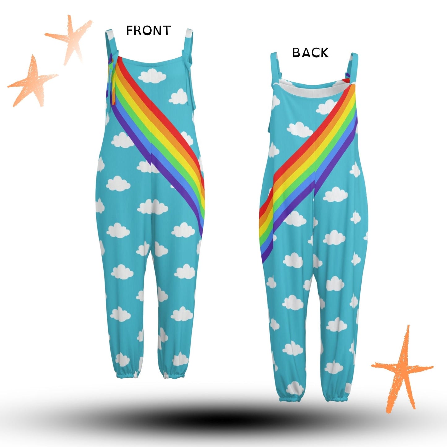 Clouds n Rainbows Sleeveless Clown Suit