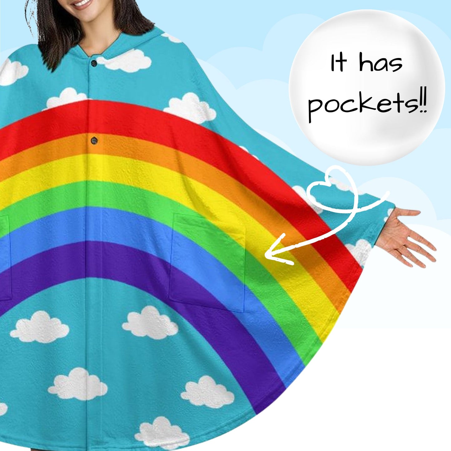 Clouds n Rainbows Cuddle Cloak