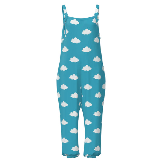 Cloudy Heaven Sleeveless Clown Suit Jumpsuit