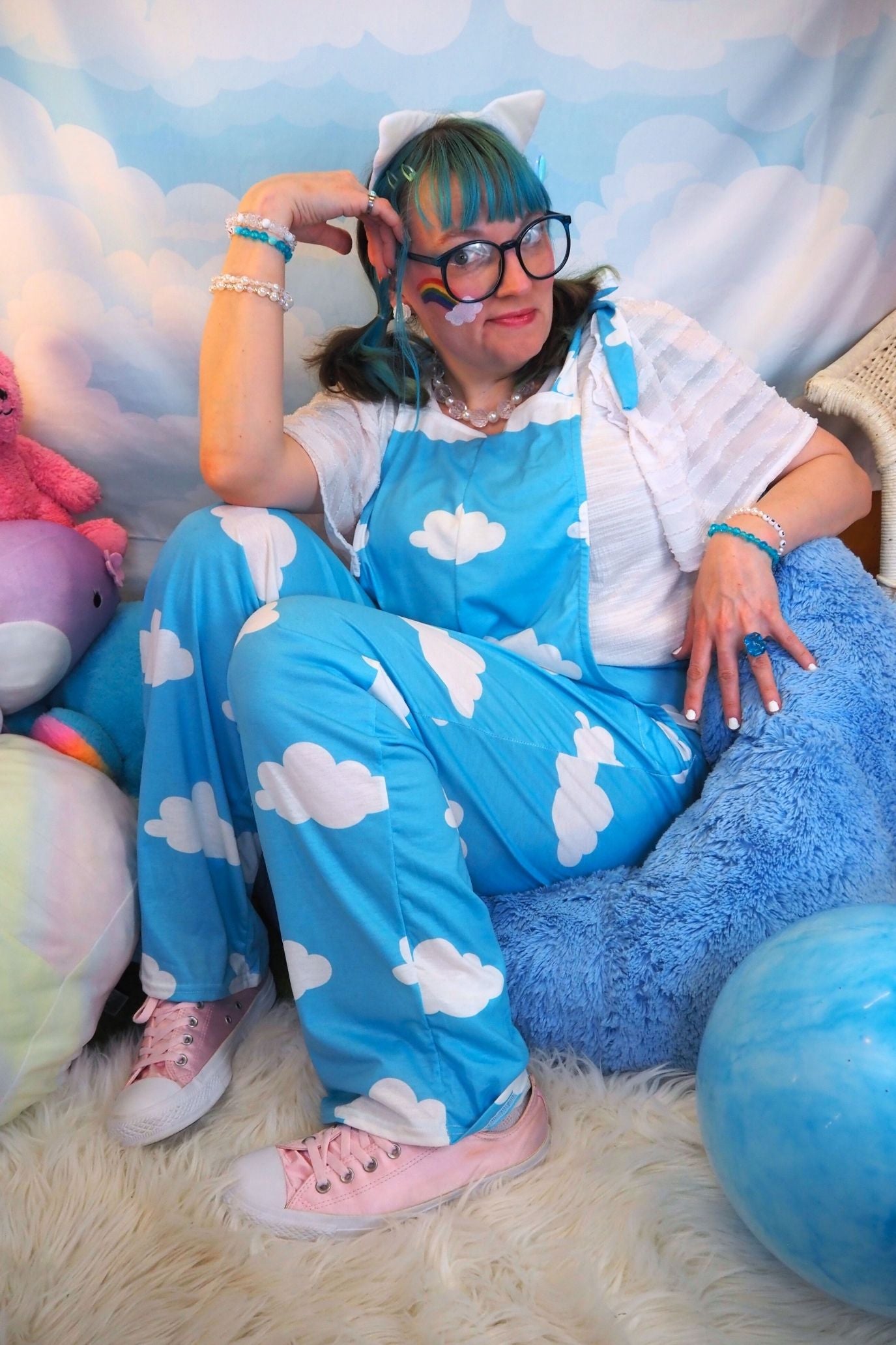 Cloudy Heaven Cute Overalls