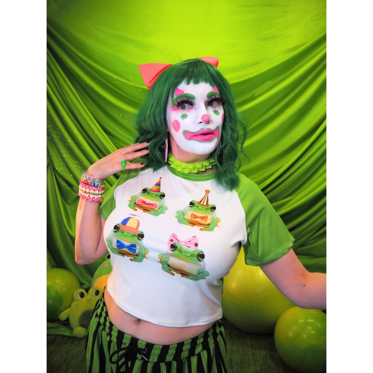 Clown Frog Party Crop Top