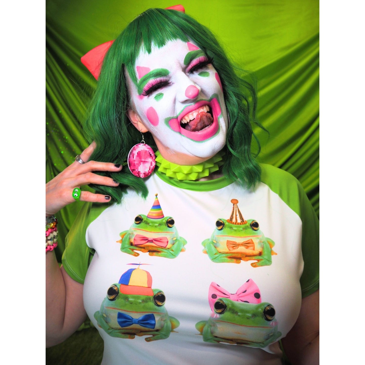 Clown Frog Party Crop Top