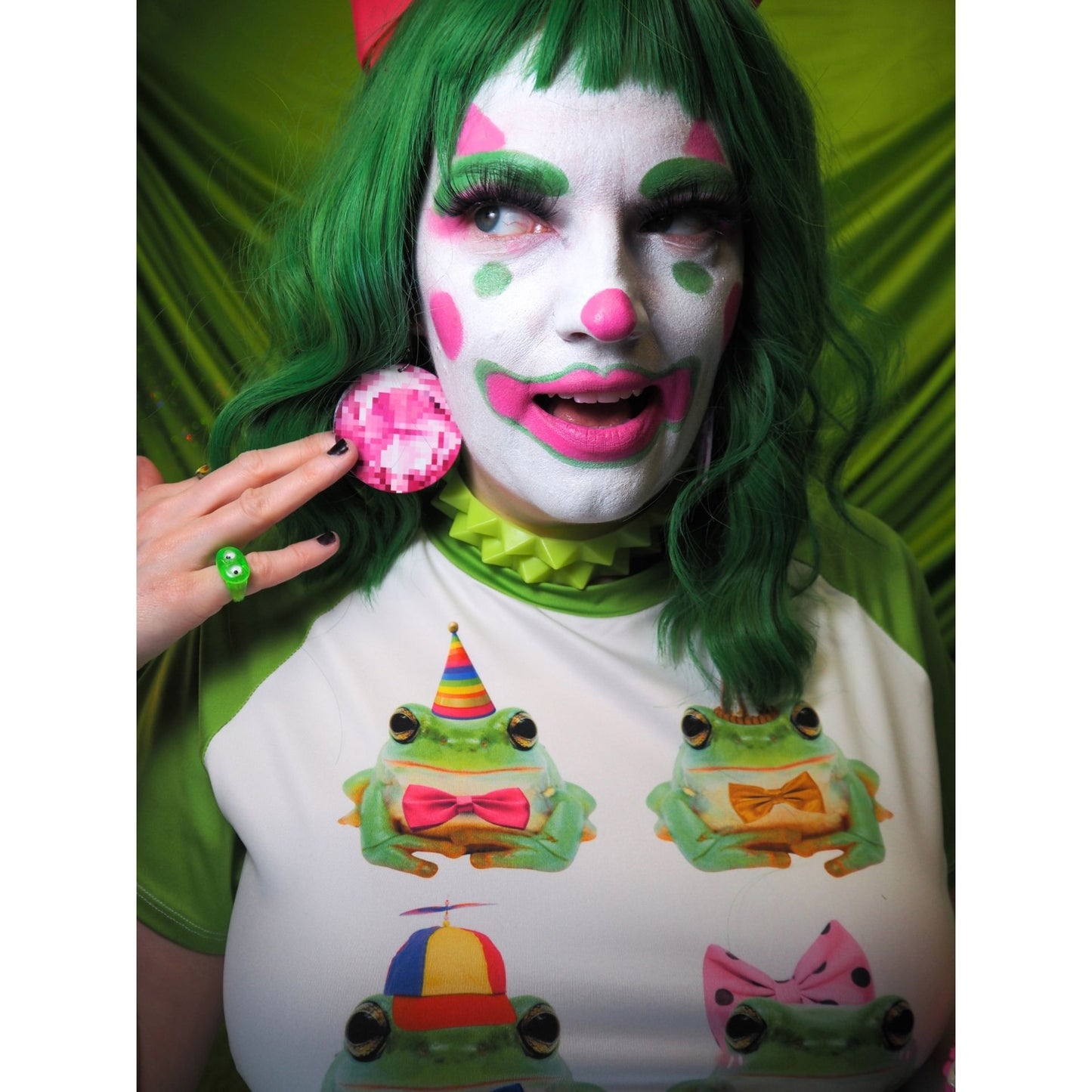 Clown Frog Party Crop Top