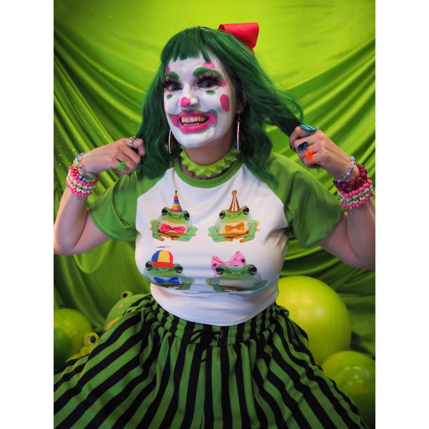 Clown Frog Party Crop Top