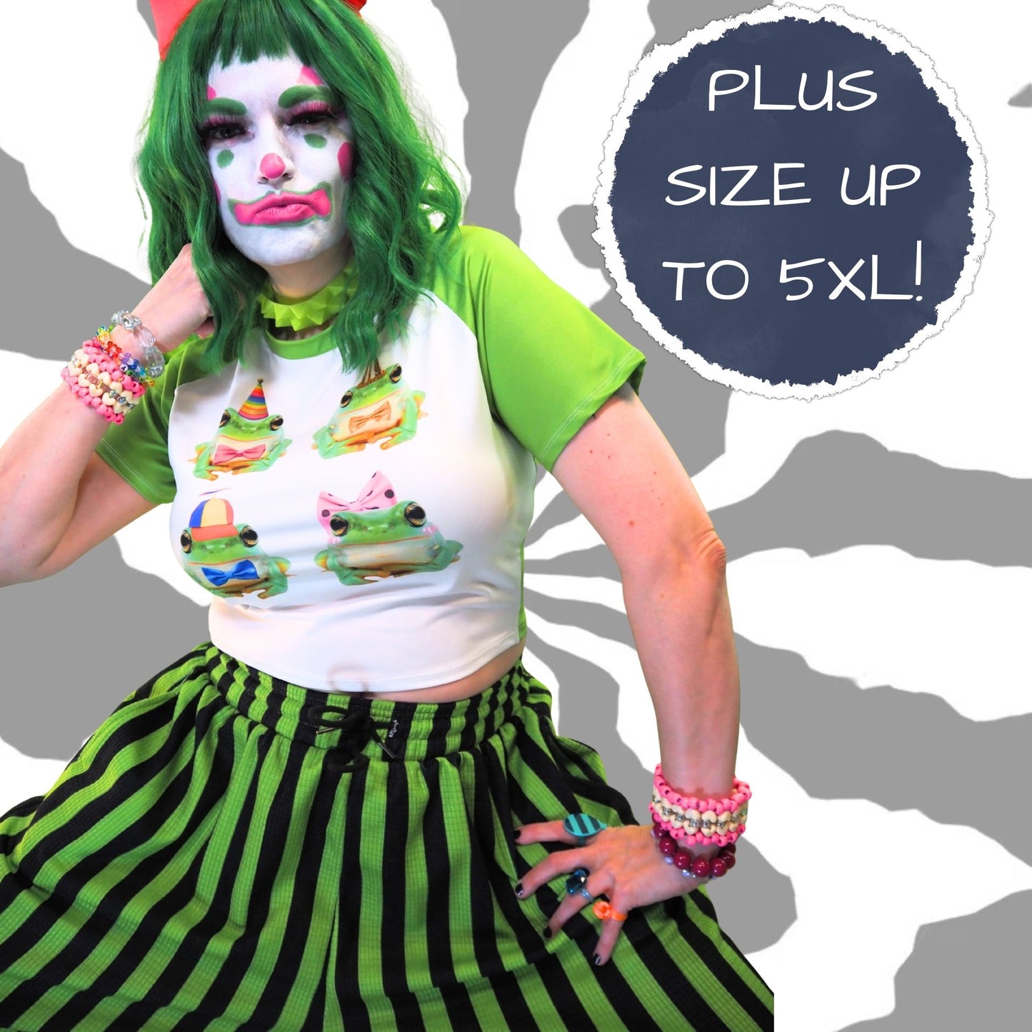 Clown Frog Party Crop Top