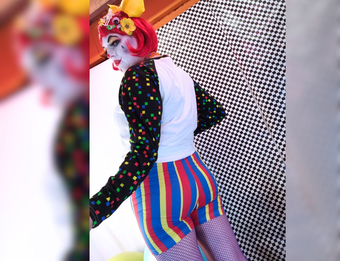 Clown Stripes Bike Shorts