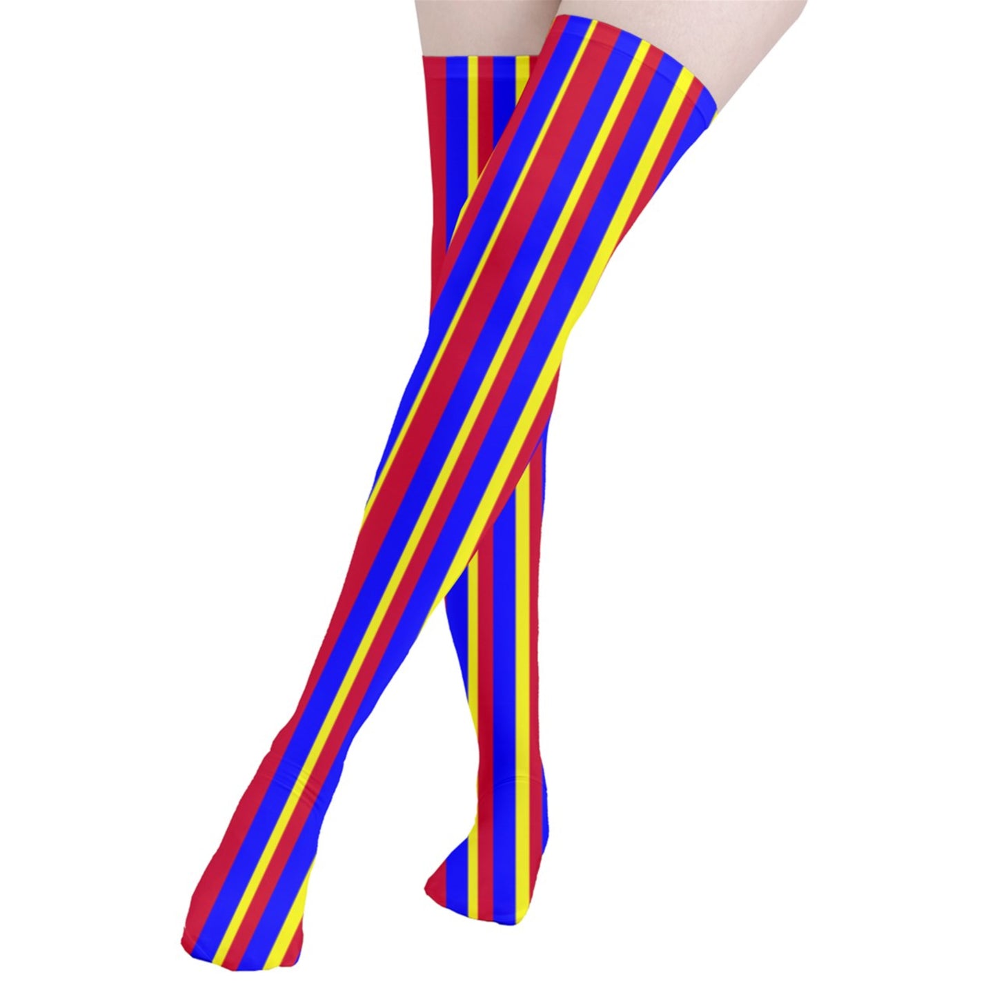 adorable classic color clown costume striped stockings