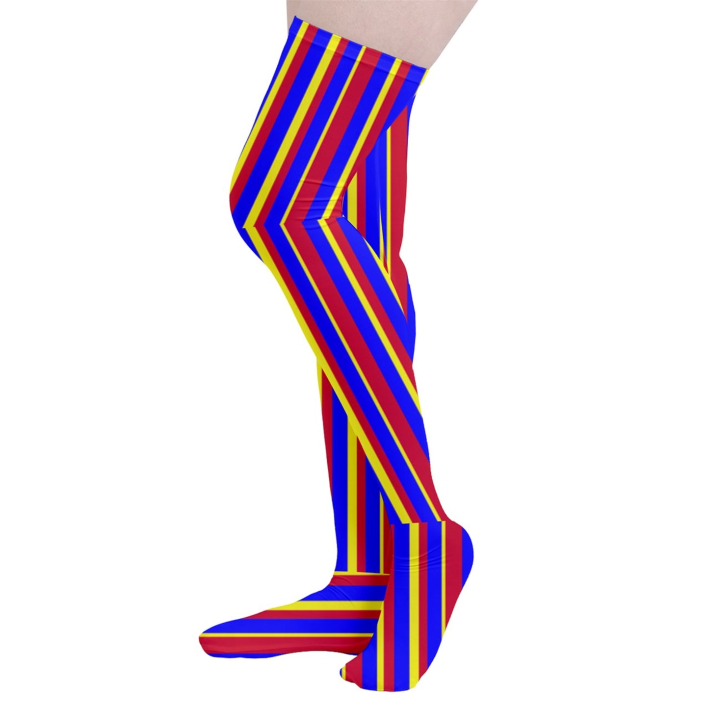 cute clowncore vertical stripe stockings