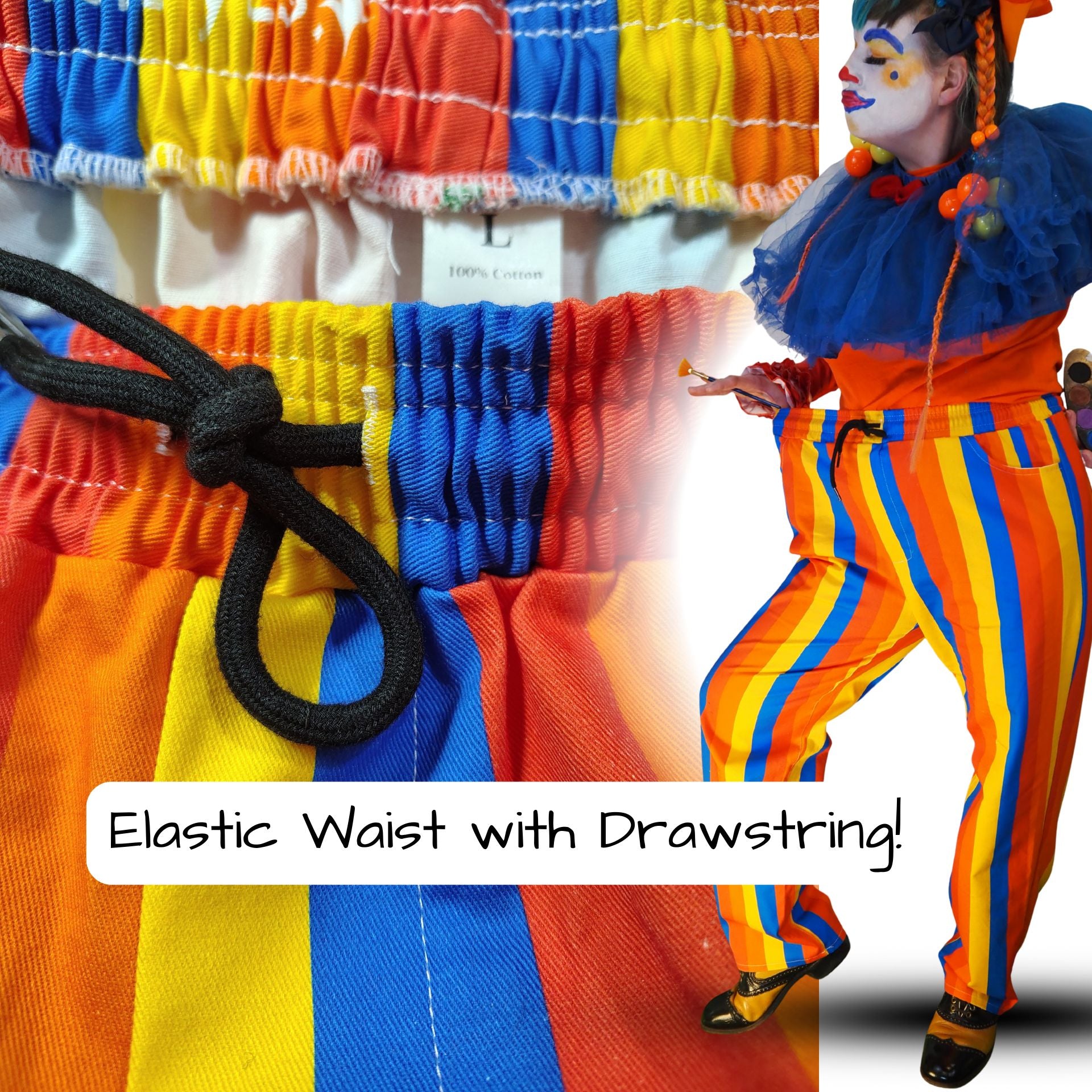 Jolly Stripe Clown Pants 5XL / Multicolor Jolly Stripe Clown Pants 5XL / Multicolor